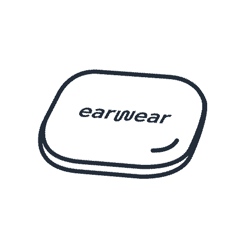 Animation die zeigt, wie eine earwear-Verpackung umgedreht wird